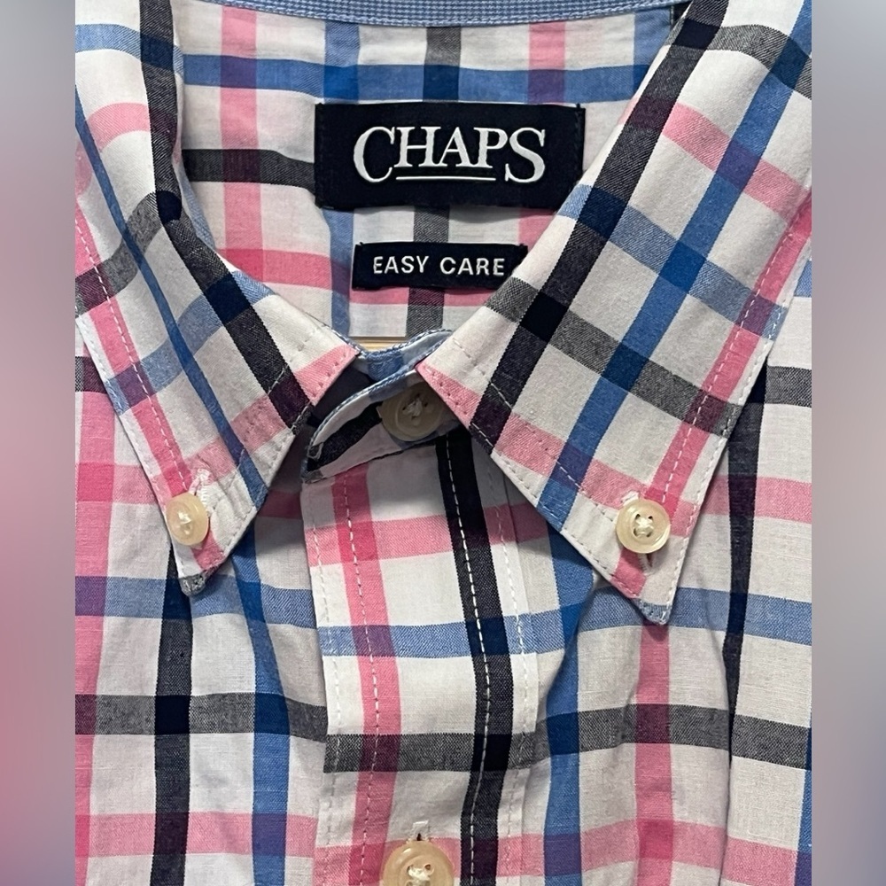 Chaps Men’s Multicolor Button- Down Plaid Shirt S… - image 4